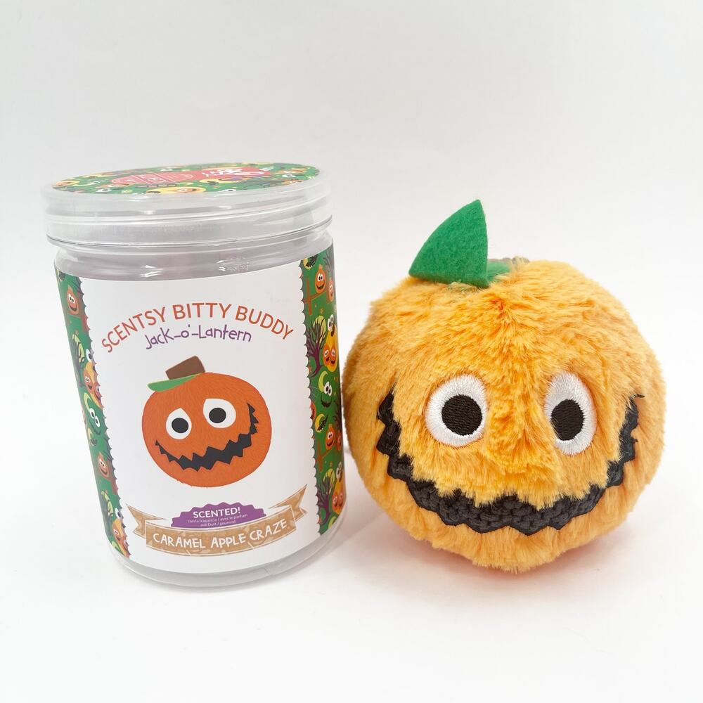 SCENTSY Kids Bitty Buddy Caramel Apple Craze Scented Pumpkin Jack-o-lantern NWT